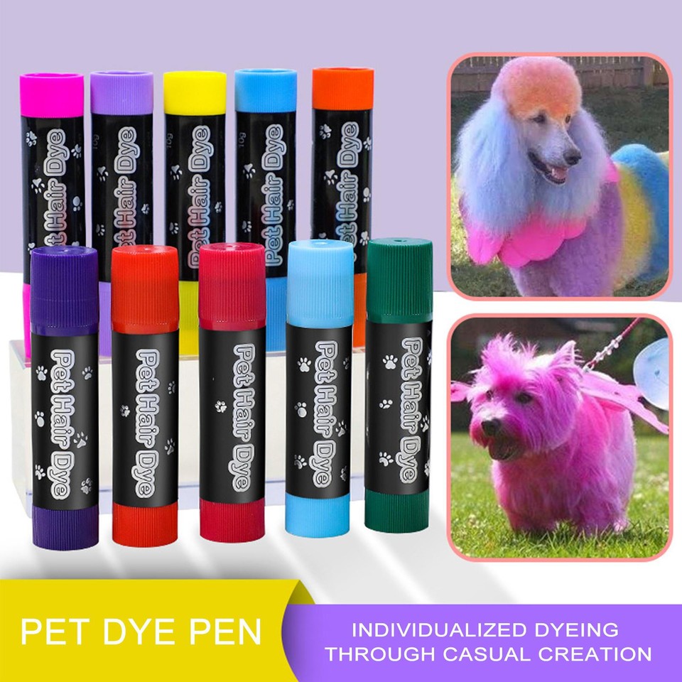 Pet Hair Dye 12 Colors Washable Pet Safe Hair Dye Dog Nail Polish