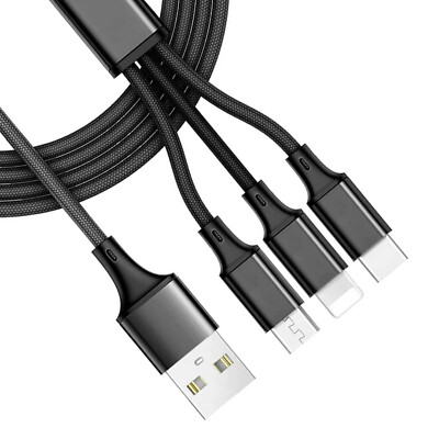 For Galaxy S20/S21/FE - 3-in-1 USB Cable Power Cord Charging Wire USB-C