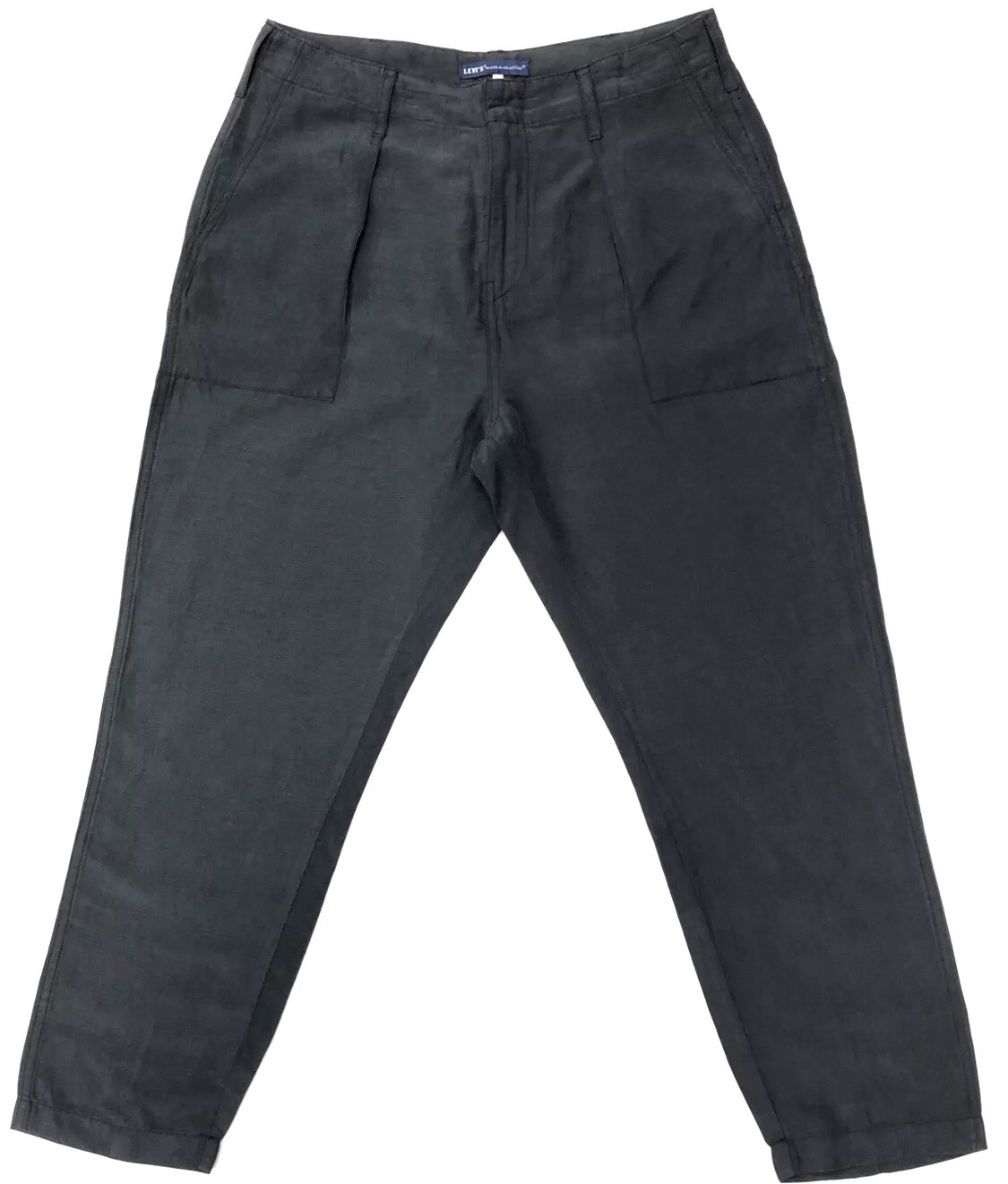 Levi's Linen Silk Pants Made & Crafted Crop in Charcoal RRP$198 image 4