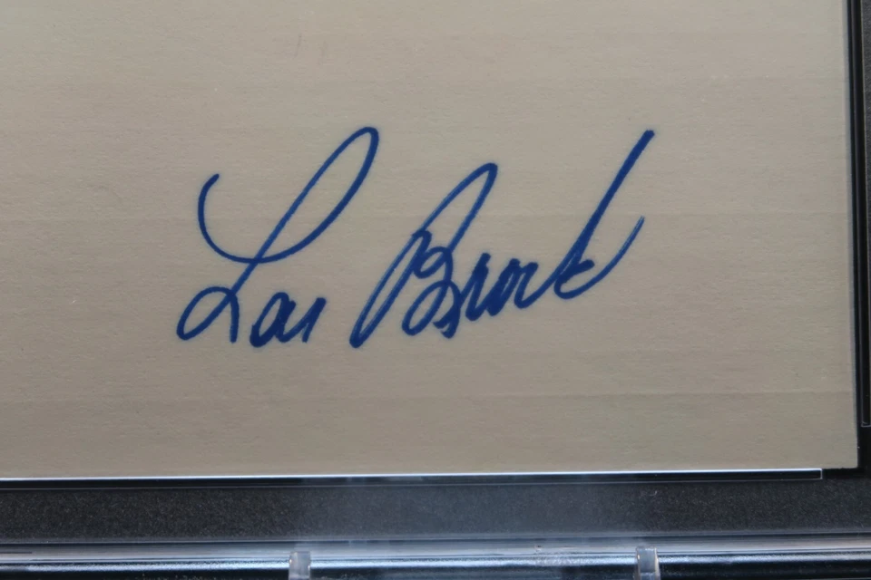 Lou Brock signed Index Card PSA Certified Encapsulated PSA/DNA - Image 2 of 3