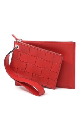 Bottega veneta red clutch on sale
