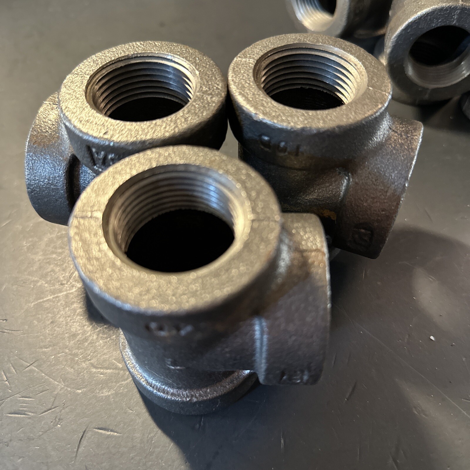 3 - Anvil Black Malleable Iron Pipe Fitting Tee 1 in. (PK-3) LOT