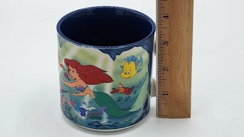 VINTAGE Disney The Little Mermaid Japan Ceramic Coffee Cup Mug Ariel Flounder - Picture 11 of 12