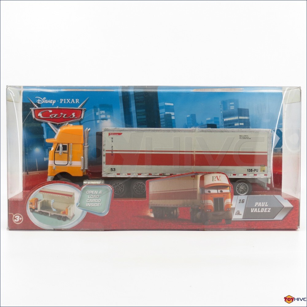 Disney Pixar Cars hauler Paul Valdez #16 semi truck and trailer