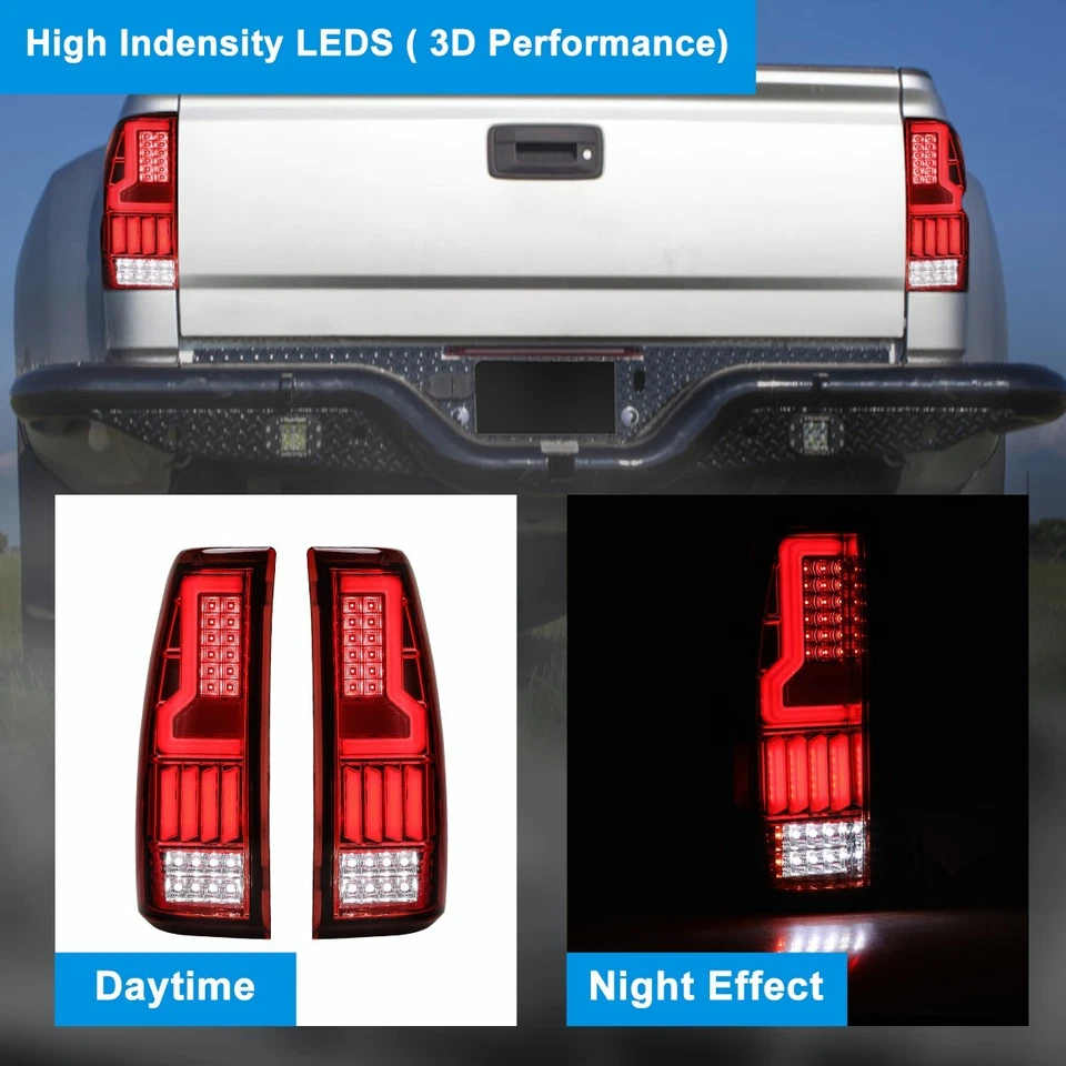 Luces traseras LED rojas para 99-06 Chevy Silverado 99-03 GMC Sierra 1500 2500 3500 Foto 4 de 4