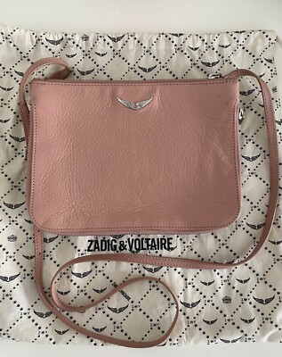 Zadig and Voltaire Light Pink Leather Crossbody/ Shoulder/ Clutch