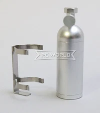 RC 1/10 Scale Nitrous Bottle NOS Nitro W/ Holder -SILVER-