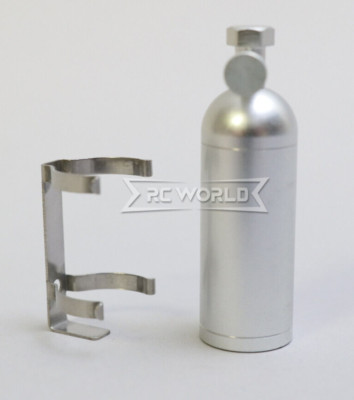 RC 1/10 Scale Nitrous Bottle NOS Nitro W/ Holder -SILVER-