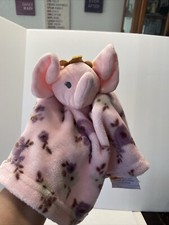 Manhattan Kids Baby Luxe Pink Elephant Lovey 13" Security Blanket Crown Flowers