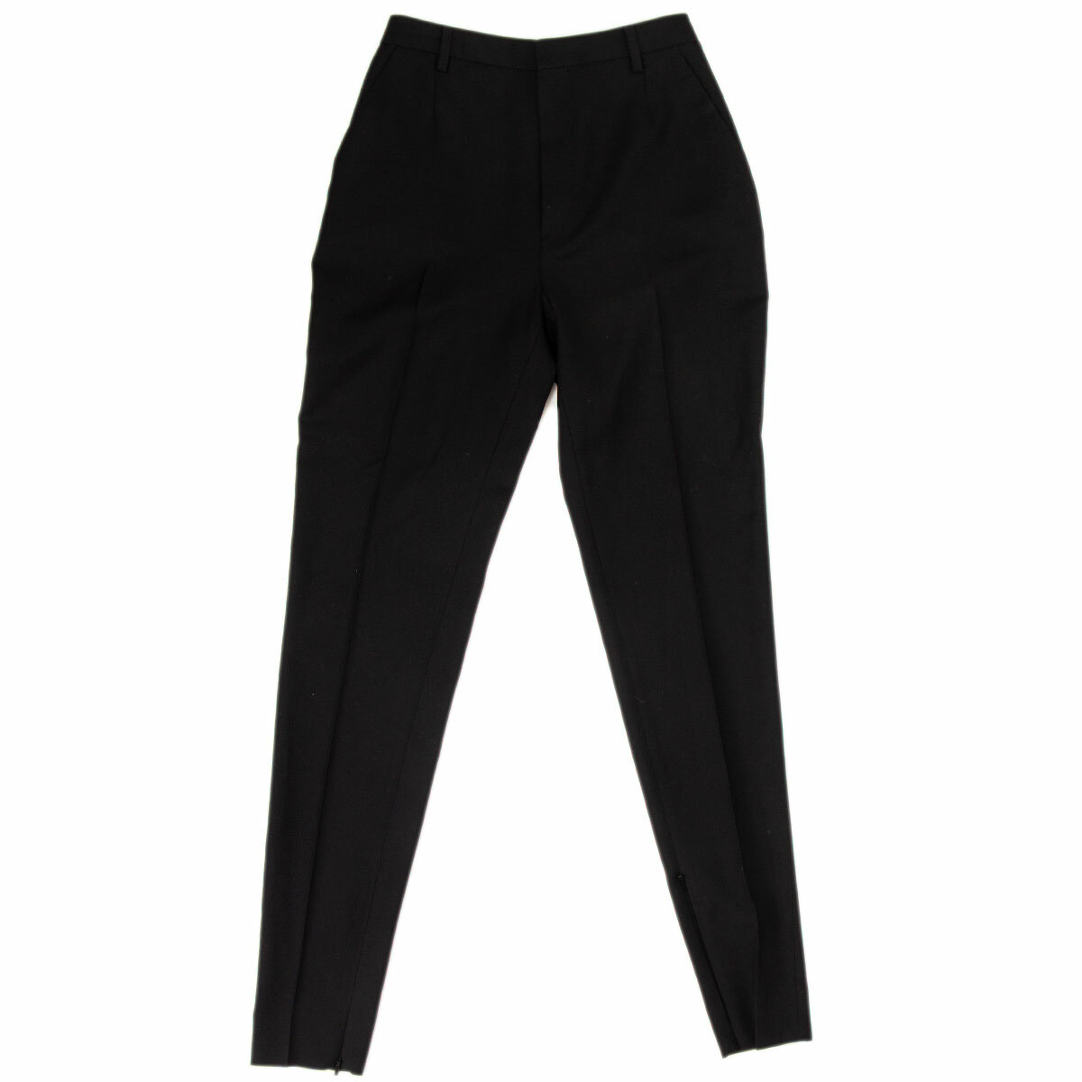 63436 auth SAINT LAURENT black wool TAPERED SLIM CLASSIC