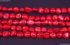 Pepita de piedras preciosas de coral natural rojo cuentas espaciadoras sueltas fabricación de joyas 8x10 mm 16"