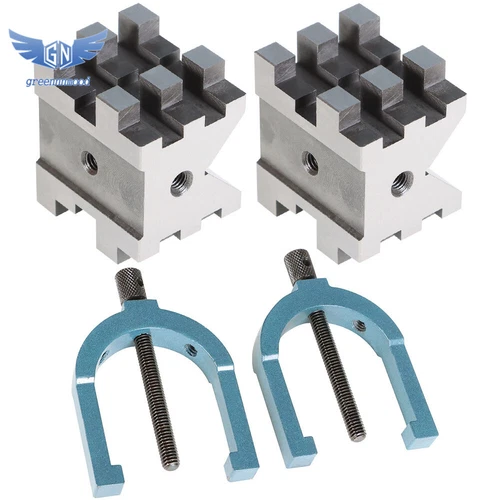 2-3/8" × 2-3/4" × 2" Multi-Use V-Block and Clamp Set Hardened Steel Precision