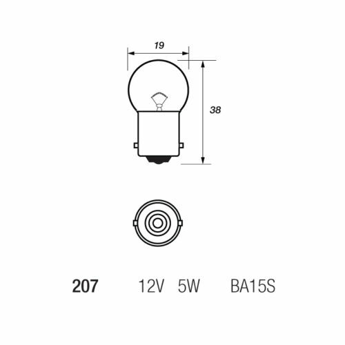 10 x 207 Stopp Bremse Hecklampen 5W Auto Van Glühbirne R5W BA15s - Bild 3 von 3
