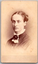 ANTIQUE CDV CIRCA 1870S SAURMAN LADY IN DRESS NORRISTOWN PENNSYLVANIA