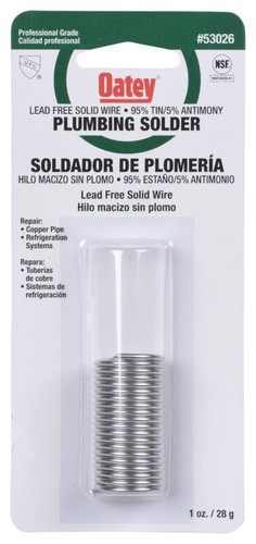 Oatey 53026 Lead Free Plumbing Solder 1oz. Repair Copper Pipe 95/5 3032638