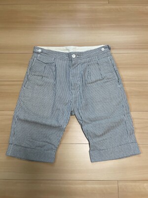 ENGINEERED GARMENTS Truman Shorts - Seersucker Stripe Navy Size 30 100% Cotton