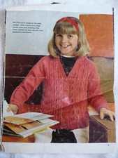 Knitting Vintage Pattern Child Cardigan + recipes cutting magazine page 70-80th