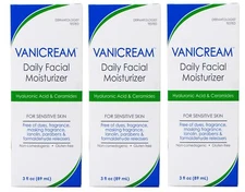 Vanicream Daily Facial Moisturizer, 3 oz, Hyaluronic Acid - 3 Pack