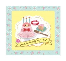 RE-MENT My Melody Floral Party 7-Frosted Cake, 1:6 scale kitchen food miniature