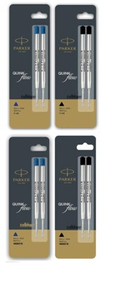 #ad Parker Quink Flow Ball Point Pen Refill Blue Black Ink Fine Medium Point Nib $13.28