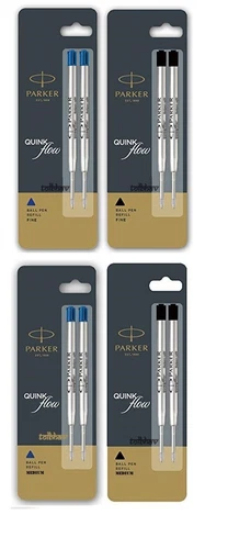 Parker Quink Flow Ball Point Pen Refill Blue Black Ink Fine Medium Point Nib