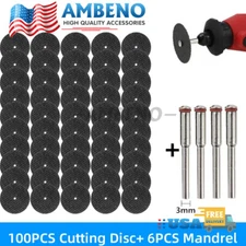 106Pc 1/8in Fiberglass Reinforced Cutting Wheel For Dremel Rotary Cut Off Disc