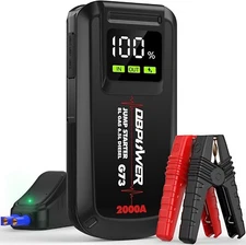 DBPOWER 2000A 12000mAh Car Jump Starter Booster Jumper Box Power Bank LCD Screen