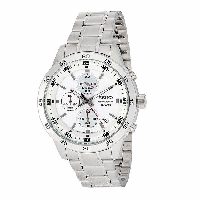 seiko chronograph silver