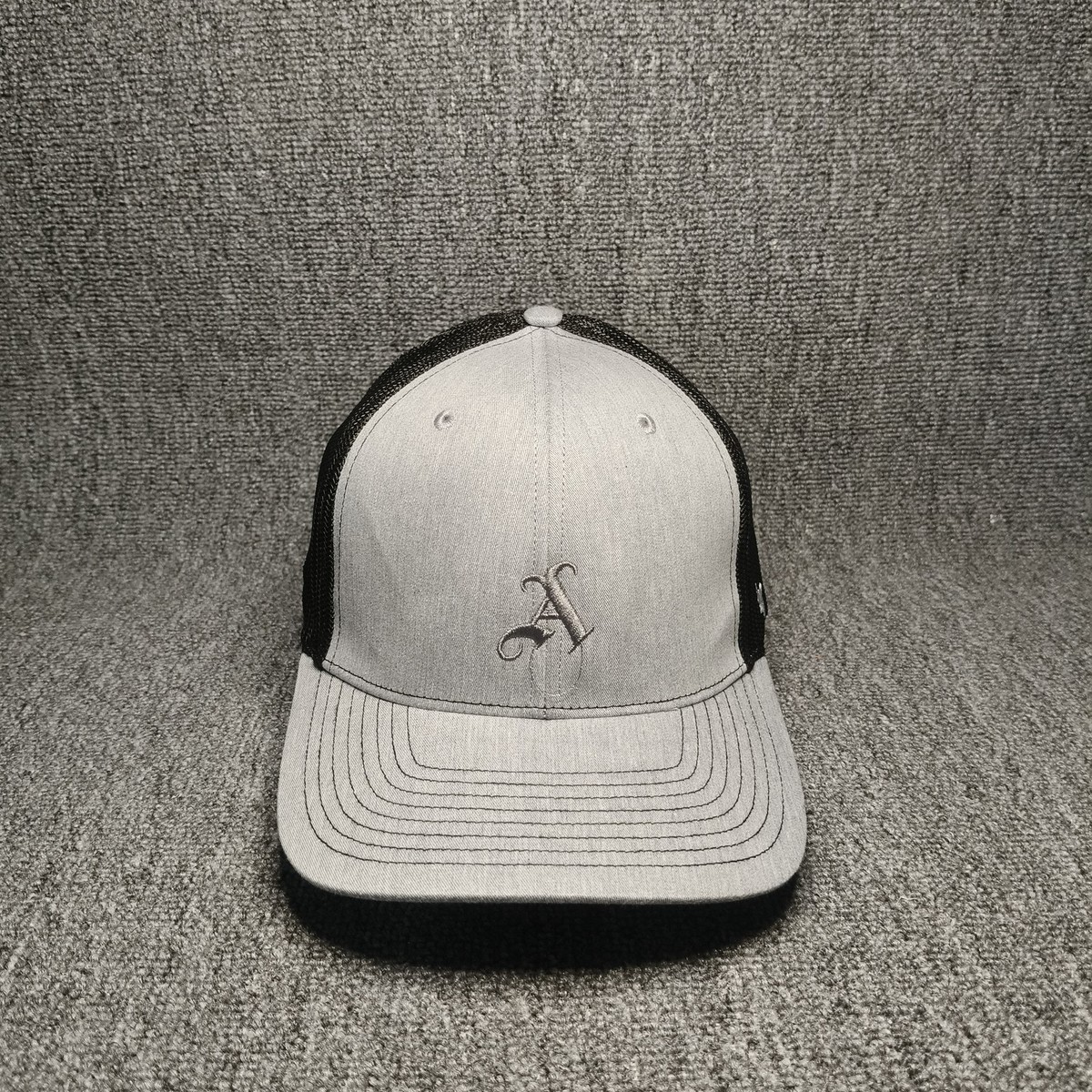 '47 Brand A Logo Gray Black Trucker Snapback Hat One Size Adjustable