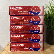 5x Colgate Optic White Purple Teeth Whitening Toothpaste w/ Fluoride Mint 3.8oz