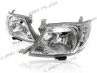 Pair LH+RH Head Light Lamp Chrome For Toyota Hilux 2008-2012 2WD 4WD Ute