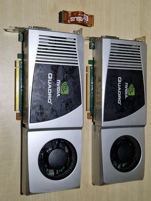 2x Nvidia Quadro FX4800 PCIe Grafikkarte 1,5GB VRAM (ähnlich GTX260), SLI Brücke