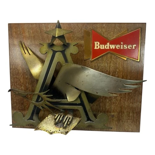 Vintage 1958 Budweiser Anheuser Busch Metal Eagle A Wall Plaque Beer Sign