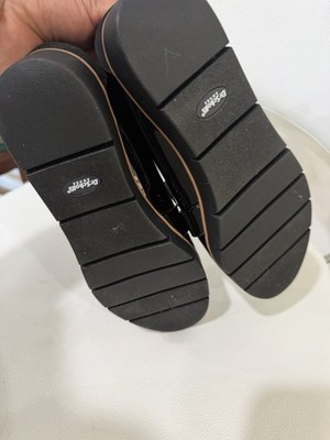 Women s Black Patent Trim Loafers Flats Size 7 Comfortable Slip-On Dress Shoes