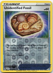 Unidentified Fossil 165/195 Silver Tempest Reverse Holo Pokemon Card