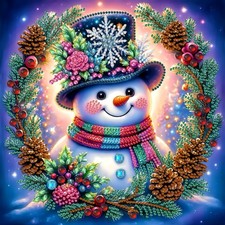 Christmas Snowman Pearl Diamond Art Kit 12 x 12 Inch