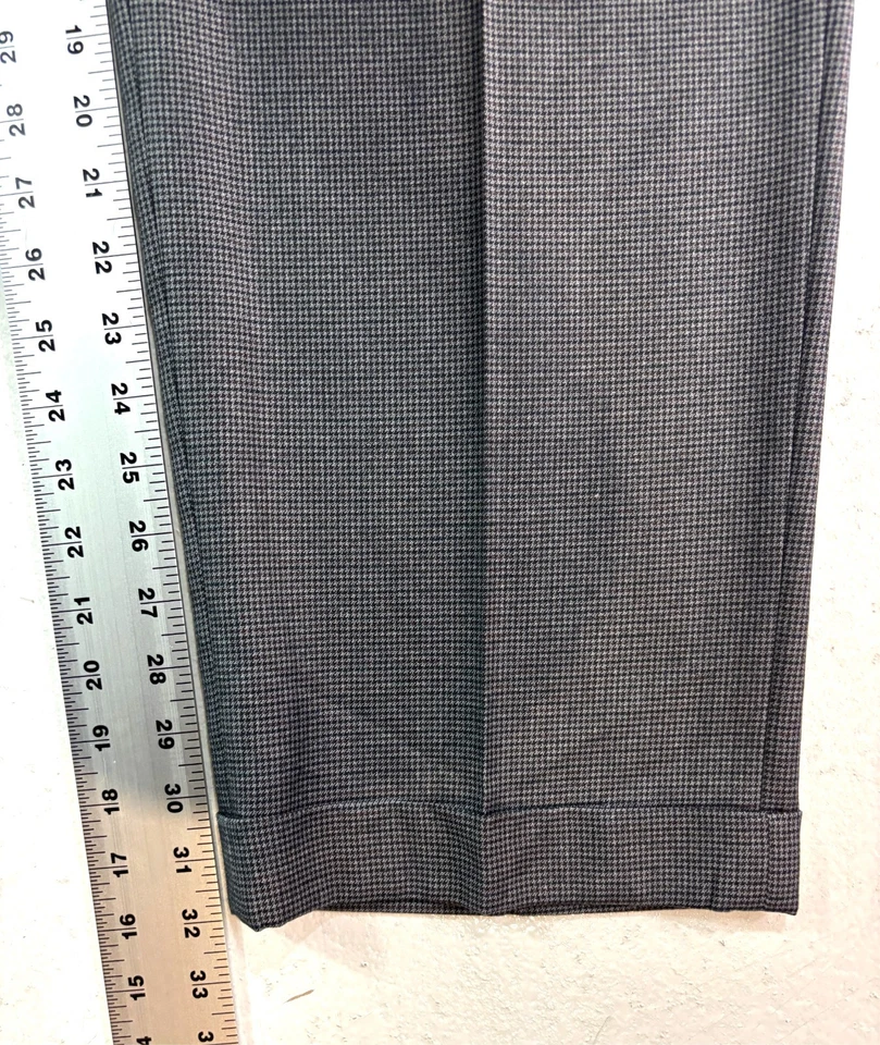 Ralph Lauren 36x32 Gris Pata de Gallo Plisado Vestido Pantalones Puños Corte Completo Para Hombre Foto 4 de 4