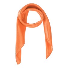 Satin Neck Square Scarf Solid Color Silk Head Scarf Orange