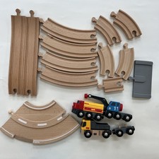 Brio Train Lot 17 pc Wooden Engine Dump Truck Crane Tracks More ALL GENUINE BRIO