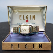 Elgin 712 Durapower 1950s Men's Watch 17J Mechanical 10k RGP Vintage w/Box⌚