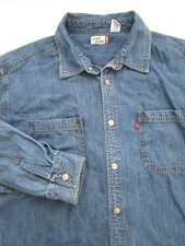 Mens Large Levis LS Shirt Button denim jean vintage