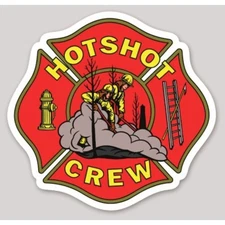2 Inch Non-Reflective Hotshot Crew Wildland Firefighter Maltese Cross Sticker
