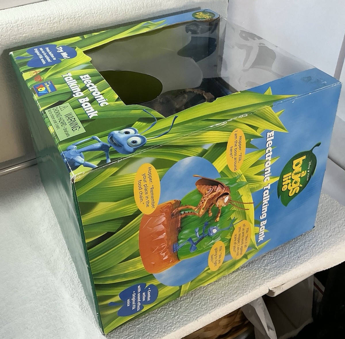 Disney Pixar A Bug's Life Electronic Talking Bank Flik & Hopper