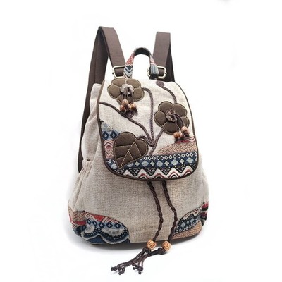 HUANGGUOSHU Backpack Purse For Women Casual Vintage Drawstring Back Pack Bohe...