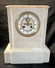 Antique french white marble clock