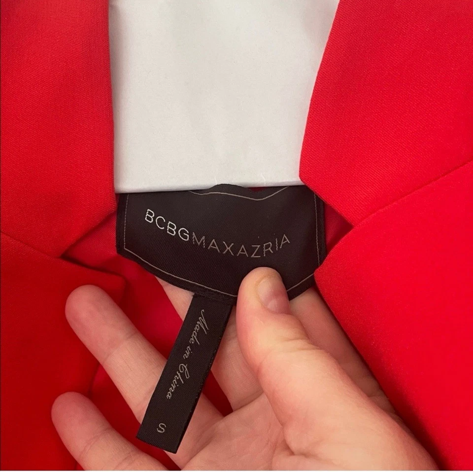 Blazer Traje Para Mujer BCBGMAXAZRIA Naranja/Rojo Talla Pequeña Barrett Foto 4 de 4