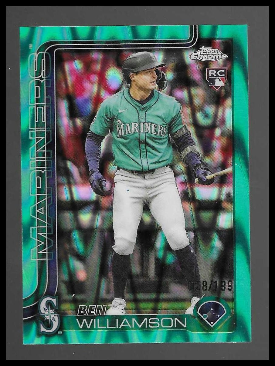 2025 Topps Chrome Update #USC168 Ben Williamson Aqua RayWave Refractor #/199