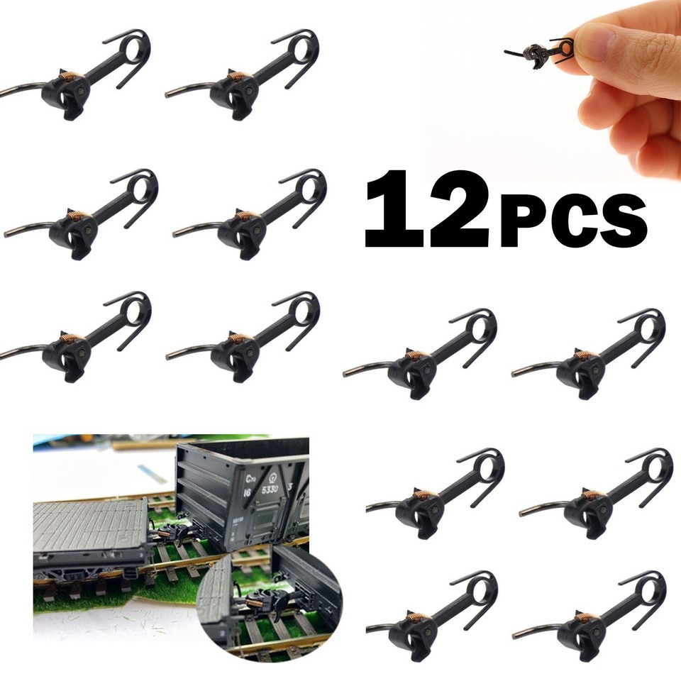 Spring Knucle 12pcs HO scale Knuckle Couplers with Spring 20mm E-Z Magnetic Railway ...