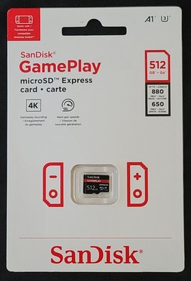 SanDisk 512GB GamePlay microSD Express 880MB/s for Nintendo Switch 2 Steam Deck