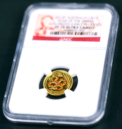 2013 GOLD PROOF COIN 1/10 oz LUNAR YEAR OF THE SNAKE PERTH MINT PF70 UC PERFECT! - Picture 2 of 5